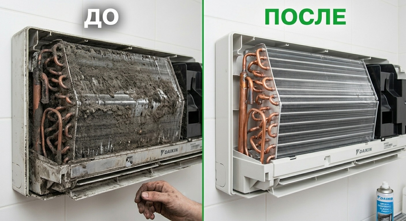 Внутренний блок после химчистки
